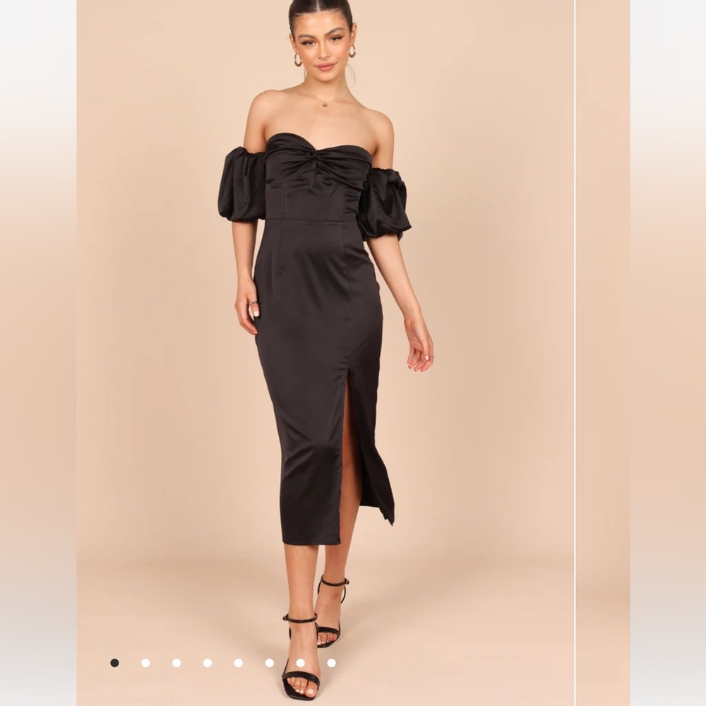 Petal And Pup Dahlia Midi Satin - off shoulder dress Size XS